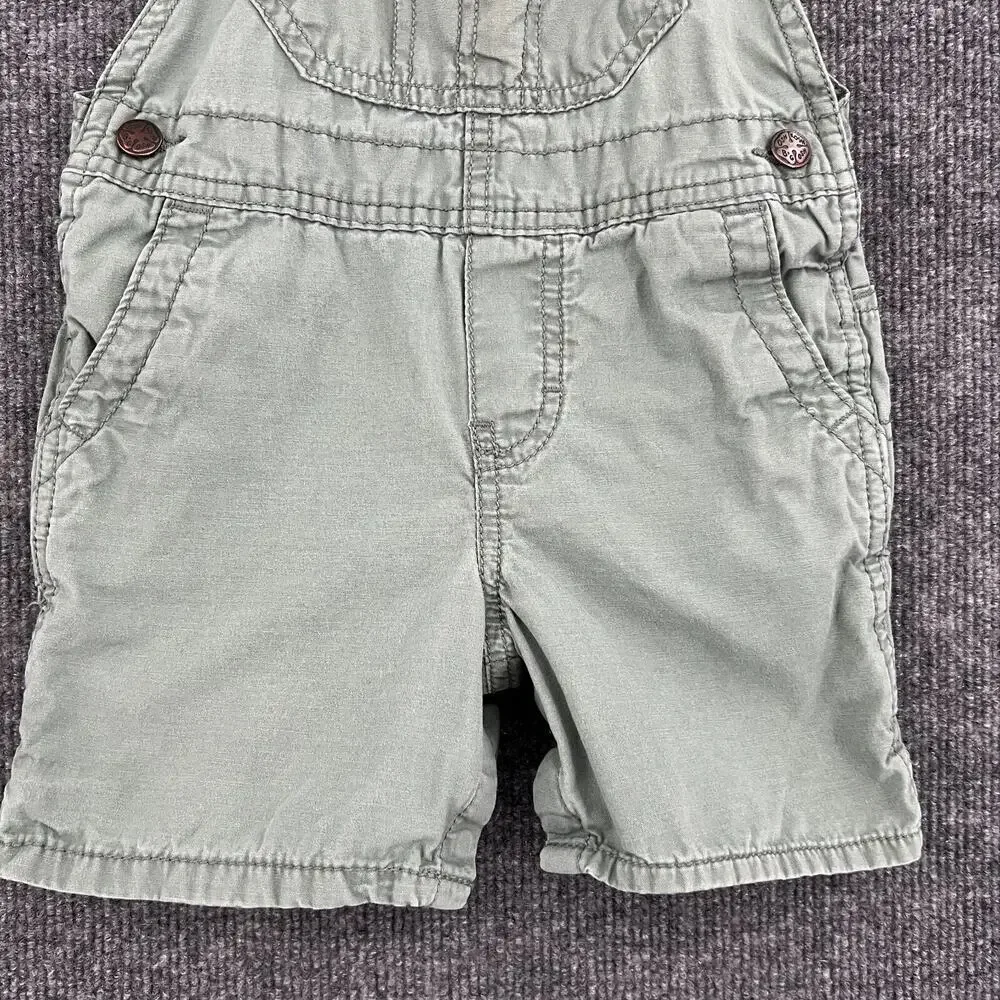 Oshkosh B'Gosh Overalls Shortalls 24 Months Olive Green Carpenter 100% Cotton